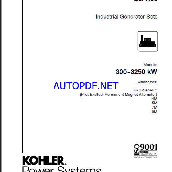 Kohler 300-3250 kW Industrial Generator Sets Service Manual (tp6373)