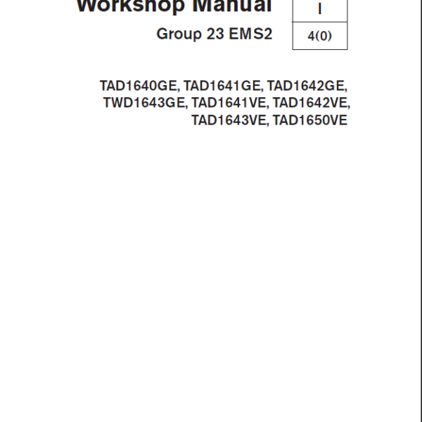 Kohler TAD1640GE, TAD1641GE, TAD1642GE, TWD1643GE, TAD1641VE, TAD1642VE, TAD1643VE, TAD1650VE Workshop Manual (tp6958)