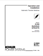 Kohler G-GN, GLN-GLS, GTN-GTS Automatic Transfer Switches Operation and Installation Manual (tp5993)