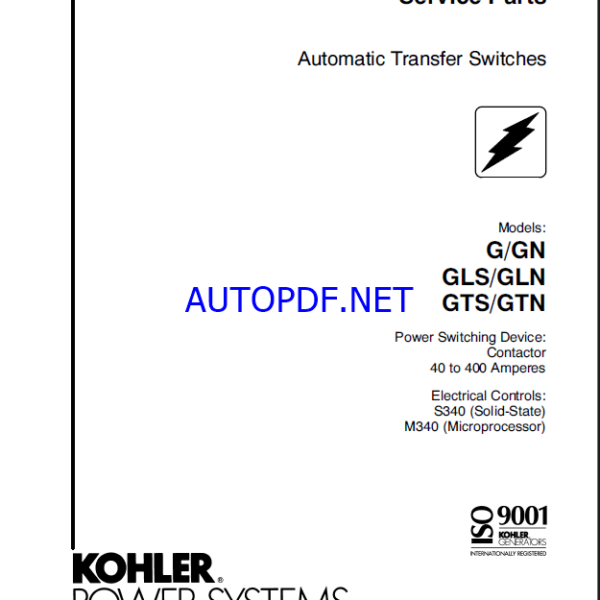 Kohler G-GN, GLN-GLS, GTN-GTS
