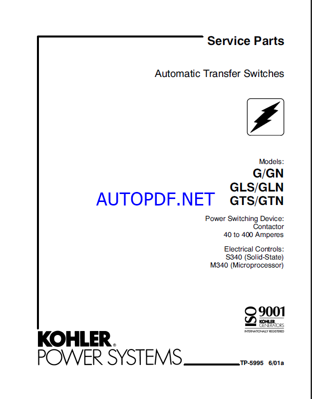 Kohler G-GN, GLN-GLS, GTN-GTS