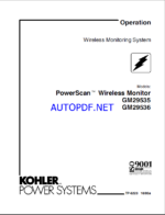 Kohler GM29535, GM29536 PowerScan Wireless Monitor Operation Manual (tp6223)