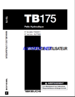 Takeuchi OPERATORS MANUAL TB175 AL7F000 SN 17530001-(FRENCH)