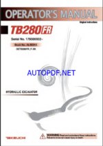 Takeuchi TB280FR Hydraulic Excavator Operators Manual (AL9E010)