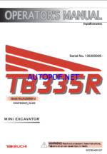 Takeuchi TB335R Mini Excavator Operators Manual (AJ5EN012)