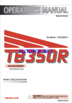 Takeuchi TB350R Mini Excavator Operators Manual (AJ6EN007)