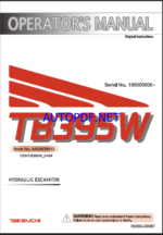 Takeuchi TB395W Hydraulic Excavator Operators Manual (AAD0EN012)