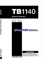 Takeuchi TB1140 Hydraulic Excavator Operators Manual (AN0E004)