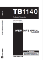 Takeuchi TB1140 Hydraulic Excavator Operators Manual (AN2E003)