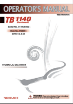 Takeuchi TB1140 Series2 Hydraulic Excavator Operators Manual (AN3E004)