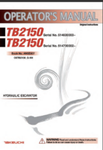 Takeuchi TB2150 Hydraulic Excavator Operators Manual (AN5E007)