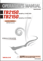 Takeuchi TB2150 Hydraulic Excavator Operators Manual (AN5EN023)