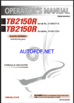 Takeuchi TB2150R, TB2150R Hydraulic Excavator Operators Manual (AP2EN020)