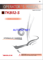 Takeuchi TKB52-S Hydraulic Hammer Operators Manual