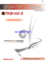 Takeuchi TKB102-S Hydraulic Hammer Operators Manual