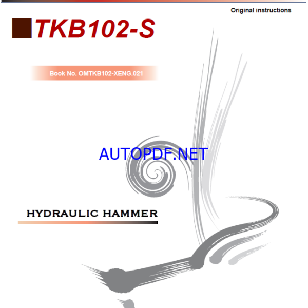 Takeuchi TKB102-S Hydraulic Hammer Operators Manual