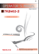 Takeuchi TKB402-S Hydraulic Hammer Operators Manual