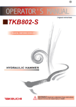 Takeuchi TKB802-S Hydraulic Hammer Operators Manual