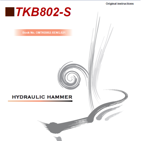 Takeuchi TKB802-S Hydraulic Hammer Operators Manual