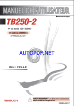 Takeuchi OPERATORS MANUAL TB250-2 AK8FR015 SN 125100005-(FRENCH)