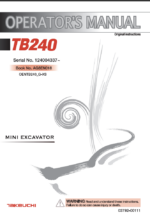Takeuchi TB240 Mini Excavator Operators Manual (AG8EN018)
