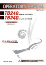 Takeuchi TB240 Mini Excavator Operators Manual (AG9E013)