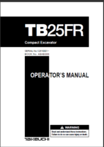 Takeuchi TB25FR Compact Excavator Operators Manual (AE4E000)