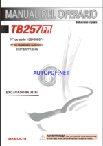 Takeuchi OPERATORS MANUAL TB257FR AJ4ES013 SN 158400007-(SPANISH)