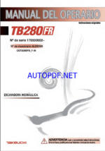 Takeuchi OPERATORS MANUAL TB280FR AL9S008 SN 178500002-(SPANISH)