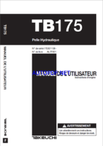 Takeuchi OPERATORS MANUAL TB175 AL7F001 SN 175301106- (FRENCH)