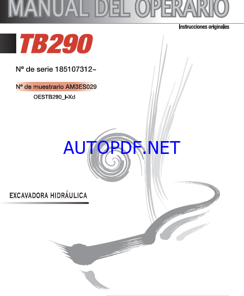 Takeuchi OPERATORS MANUAL TB290 AM3ES029 SN 185107312-(SPANISH)