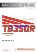 Takeuchi OPERATORS MANUAL TB350R AJ6ES007 SN 150200007-(SPANISH)