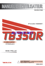 Takeuchi OPERATORS MANUAL TB350R AJ6FR007 SN 150200007-(FRENCH)