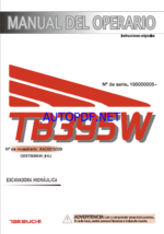 Takeuchi OPERATORS MANUAL TB395W AAD0ES009 SN 195000005-(SPANISH)