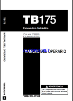 Takeuchi OPERATORS MANUAL TB175 AL7S000 SN 17530001- (SPANISH)
