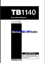 Takeuchi OPERATORS MANUAL TB1140 AN0F003 SN 51400007-(FRENCH)