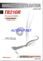 Takeuchi OPERATORS MANUAL TB210R AB8EF020 SN 21100004-(FRENCH)