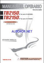 Takeuchi OPERATORS MANUAL TB2150 AN5ES014 SN 514600636-(SPANISH)