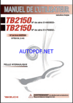Takeuchi OPERATORS MANUAL TB2150 AN5F006 SN 514600003-(FRENCH)