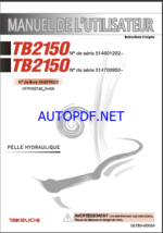 Takeuchi OPERATORS MANUAL TB2150 AN5FR022 SN 514601202-(FRENCH)Takeuchi OPERATORS MANUAL TB2150 AN5FR022 SN 514601202-(FRENCH)