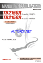 Takeuchi OPERATORS MANUAL TB2150R AP2FR020 SN 514800713-(FRENCH)