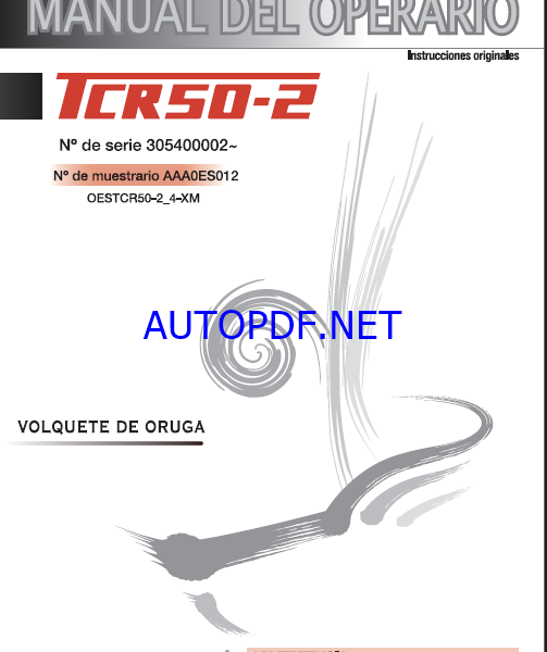 Takeuchi OPERATORS MANUAL TCR50-2 AAA0ES012 SN 305400002-(SPANISH) (1)