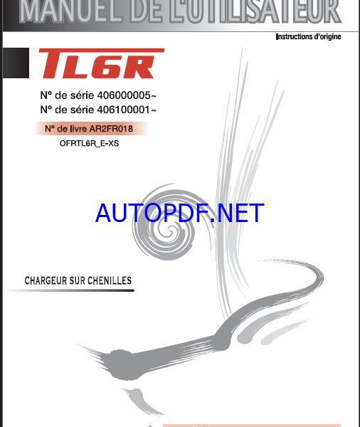 Takeuchi OPERATORS MANUAL TL6R AR2FR018 SN 406000005-(FRENCH)