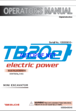 Takeuchi TB20e Electric Power Mini Excavator Operators Manual (AC9EN016)