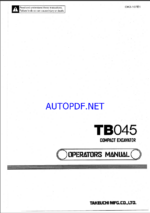 Takeuchi TB045 Compact Excavator Operators Manual (OK2-107E1)
