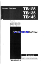 Takeuchi TB125, TB135, TB145 Compact Excavator Operators Manual (AG4E017)