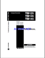 Takeuchi TB125, TB135, TB145 Crawler Excavator Operators Manual (AG4E029)
