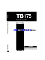 Takeuchi TB175 Hydraulic Excavator Operators Manual (AL3E016)