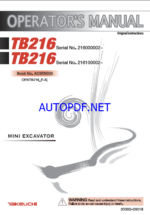 Takeuchi TB216 Mini Excavator Operators Manual (AC6EN035)
