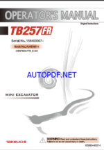 Takeuchi TB257FR Mini Excavator Operators Manual (AJ4EN014)
